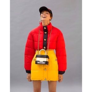 Moschino for H&M red cropped bomber jacket